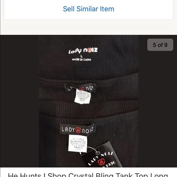 Black Crystal Bling Tank Top - He Hunts I Shop - Picture 5 of 5